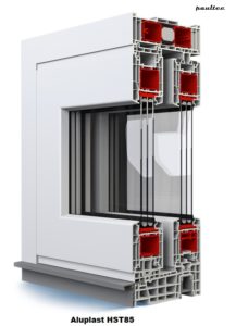HST85 Aluplast Hebeschiebetür PVC Schiebetür weiß