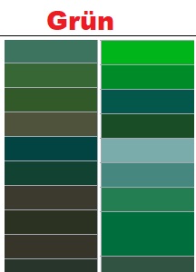 Grüne RAL-Farben
