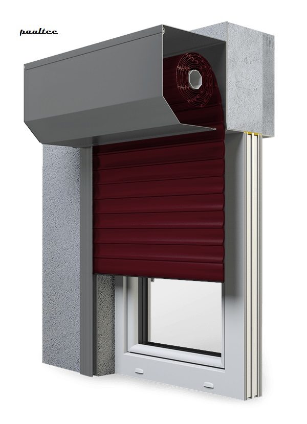 17 Weinrot Fenster Rollladen SK 45 Vorbaurollladen Aluprof