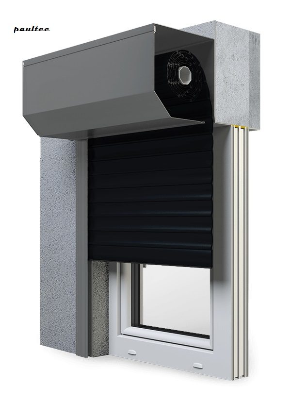 18 Schwarz Fenster Rollladen SK 45 Vorbaurollladen Aluprof