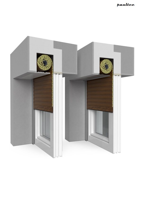 23 goldene Eiche Fenster Rollladen QuadBox Unterputzrollladen BeClever