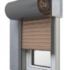 4 Dunkelbeige Fenster Rollladen SKO-P Vorbaurollladen Aluprof