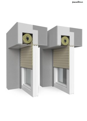 5 beige Fenster Rollladen QuadBox Unterputzrollladen BeClever