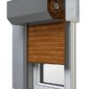 6 Holz dunkel Fenster Rollladen SK 45 Vorbaurollladen Aluprof